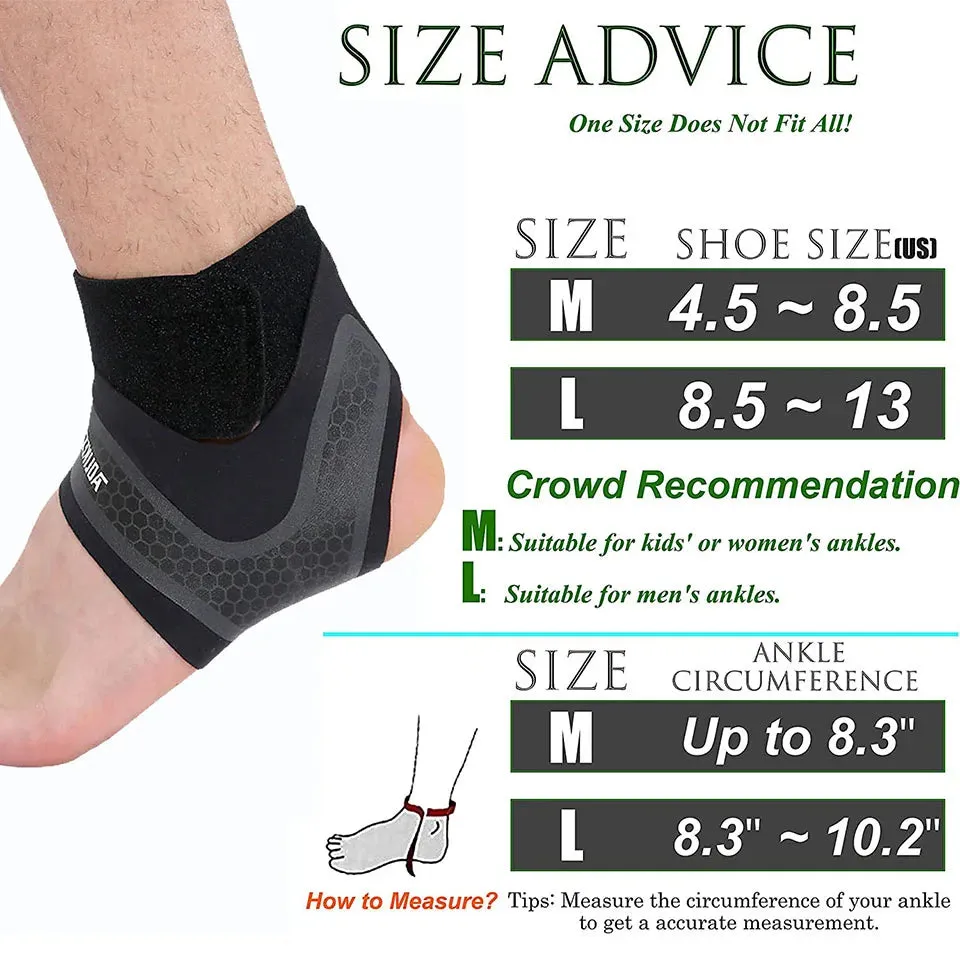 Ankle Brace & Compression Sleeve For Men & Women Elastic Support Wrap