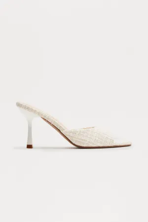 Becky Tweed Mules - White