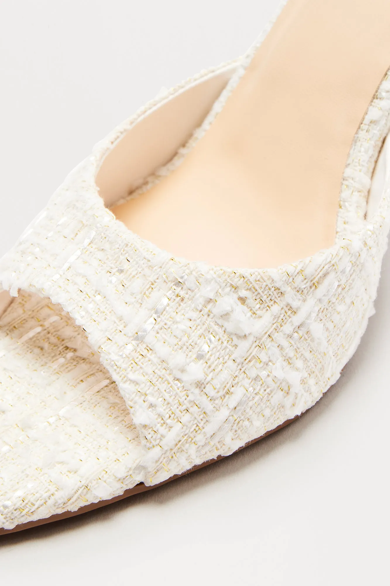 Becky Tweed Mules - White