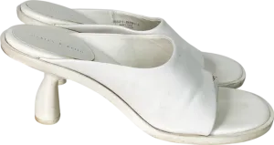 Charles & Keith White Alma Thong Mules UK 6 EU 39 