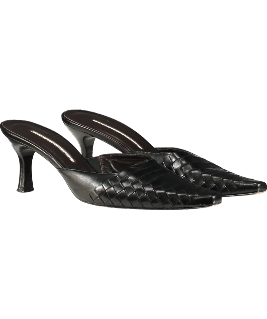 donald pliner Black Leather Mules UK 7 EU 40 