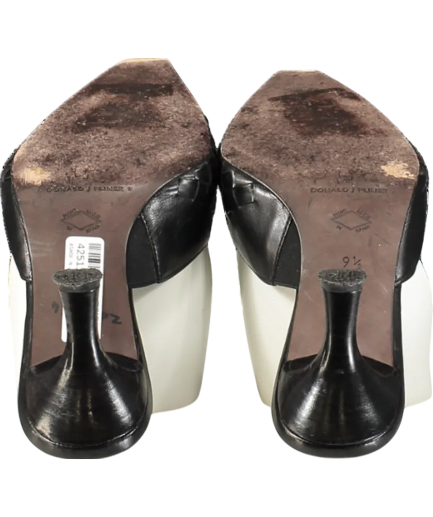 donald pliner Black Leather Mules UK 7 EU 40 