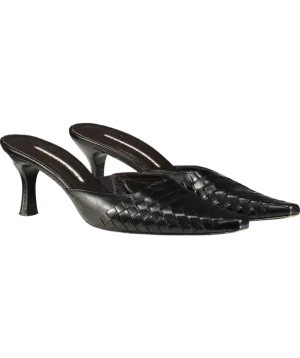 donald pliner Black Leather Mules UK 7 EU 40 