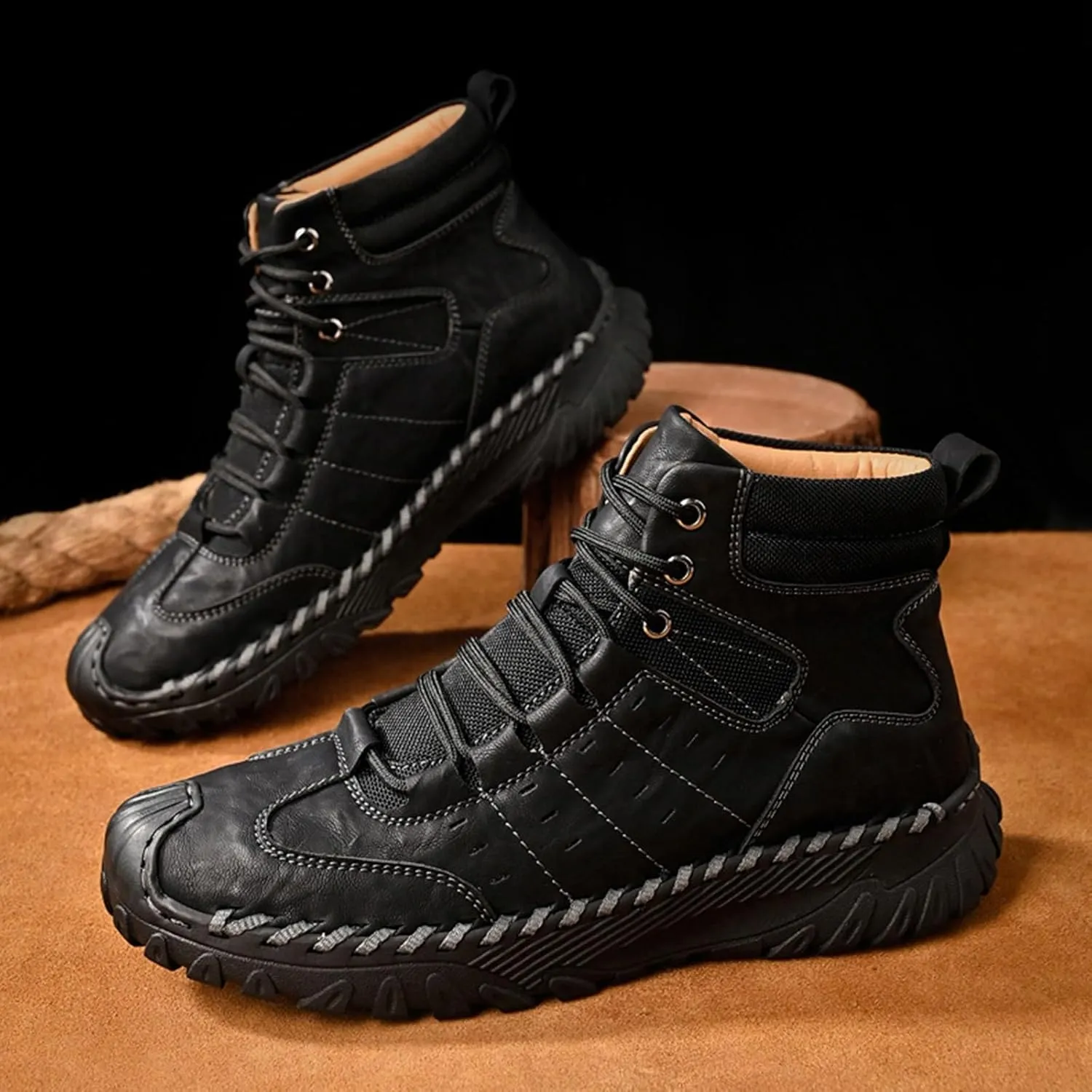Men Work Boots with Zipper Hiking Sneakers Shoes Slip On Women Safety Shoes Business Casual Platform Sneakers Lightweight Safety Hike Grounded Footwear