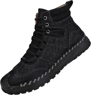 Men Work Boots with Zipper Hiking Sneakers Shoes Slip On Women Safety Shoes Business Casual Platform Sneakers Lightweight Safety Hike Grounded Footwear