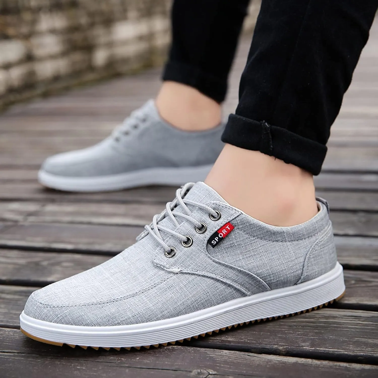 Men's Non Slip Barefoot Minimalist Shoes Portable Non Slip Fitness Workout Shoe Convenient Elderly Slip on Shoes