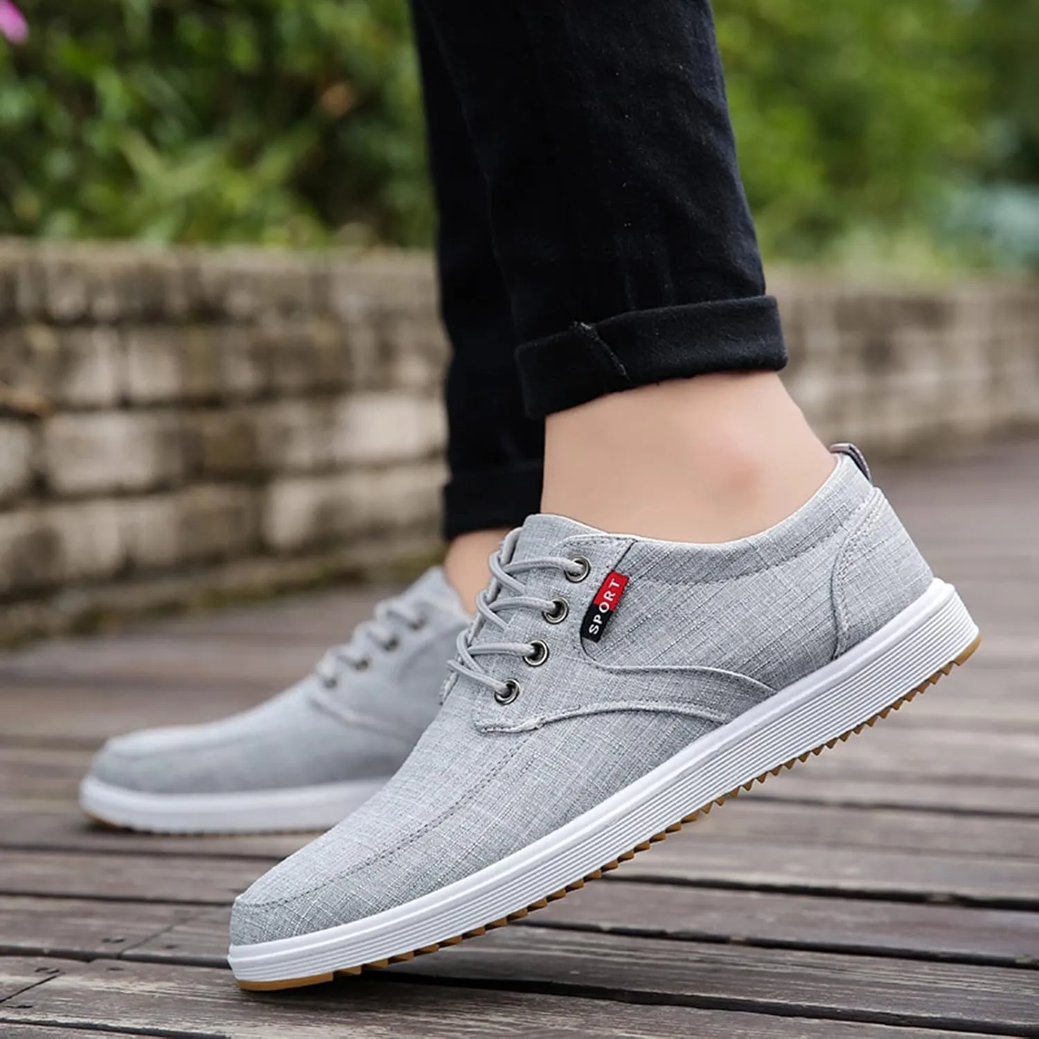 Men's Non Slip Barefoot Minimalist Shoes Portable Non Slip Fitness Workout Shoe Convenient Elderly Slip on Shoes