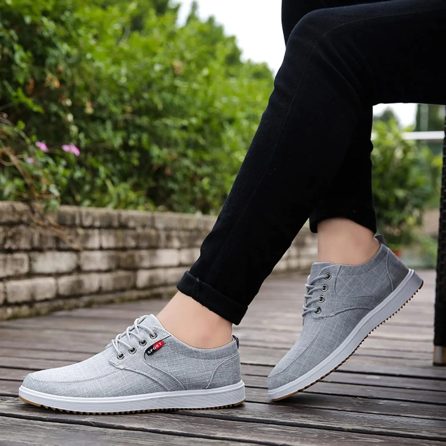 Men's Non Slip Barefoot Minimalist Shoes Portable Non Slip Fitness Workout Shoe Convenient Elderly Slip on Shoes