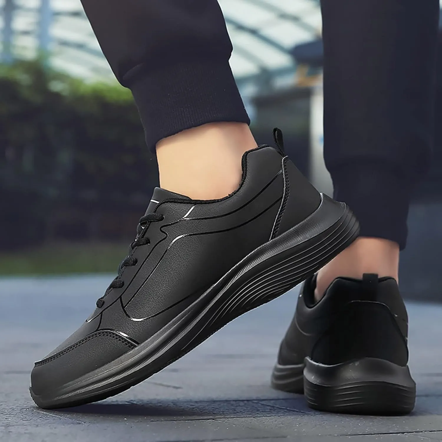 Non Slip Shoes for Men Wide Hiking Shoes Walking Shoes Waterproof Work Shoes Retro Running Shoes Lightweight Trainers