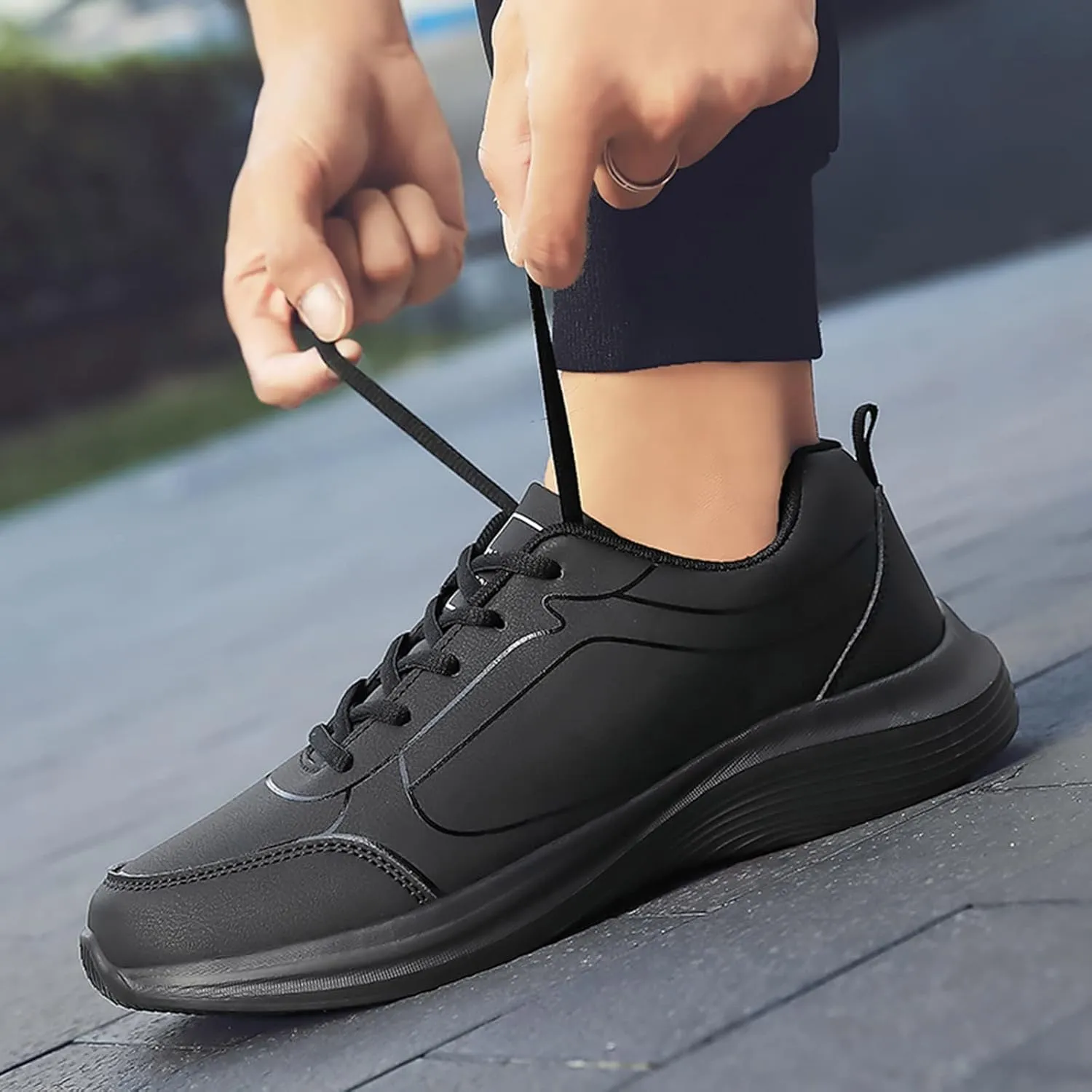Non Slip Shoes for Men Wide Hiking Shoes Walking Shoes Waterproof Work Shoes Retro Running Shoes Lightweight Trainers