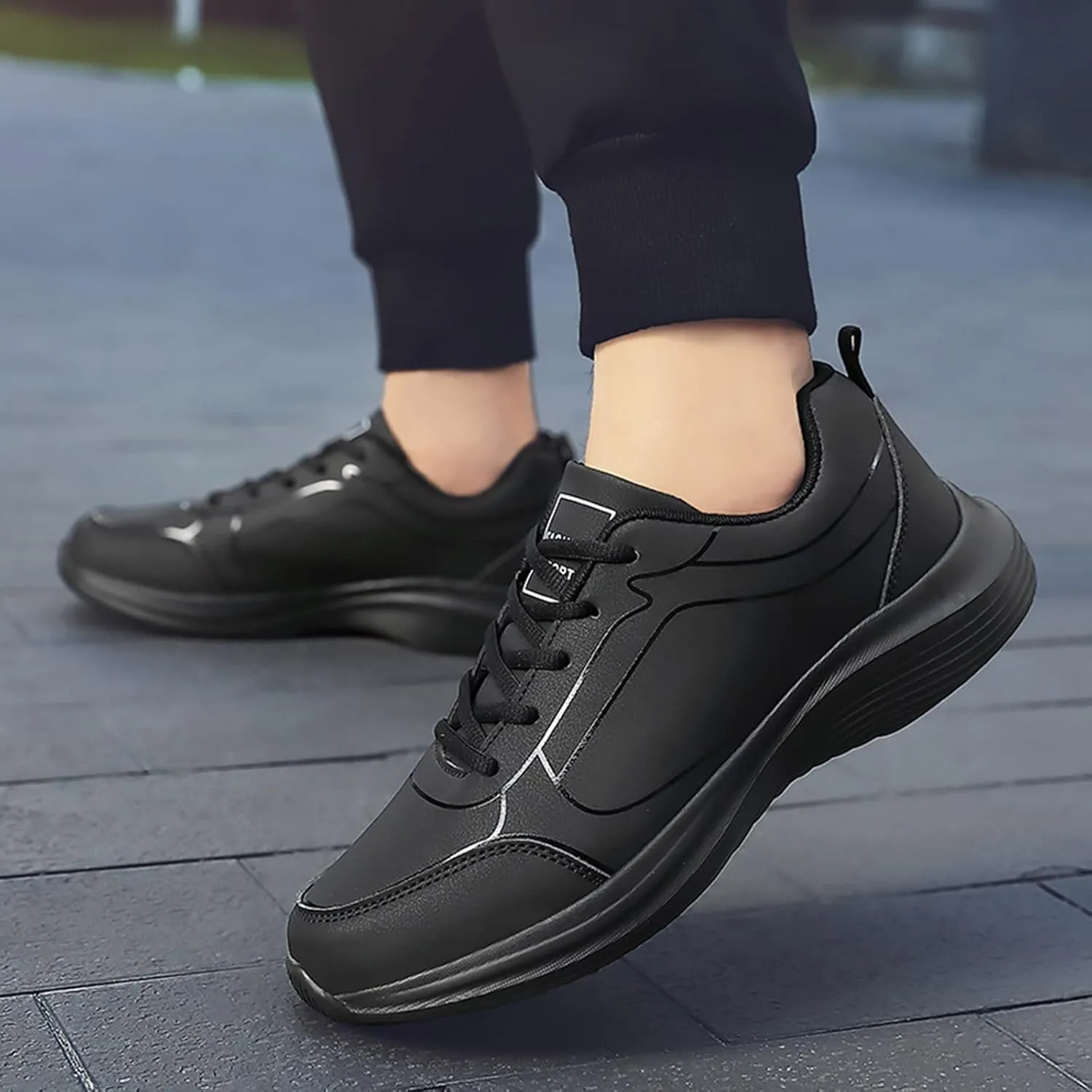 Non Slip Shoes for Men Wide Hiking Shoes Walking Shoes Waterproof Work Shoes Retro Running Shoes Lightweight Trainers