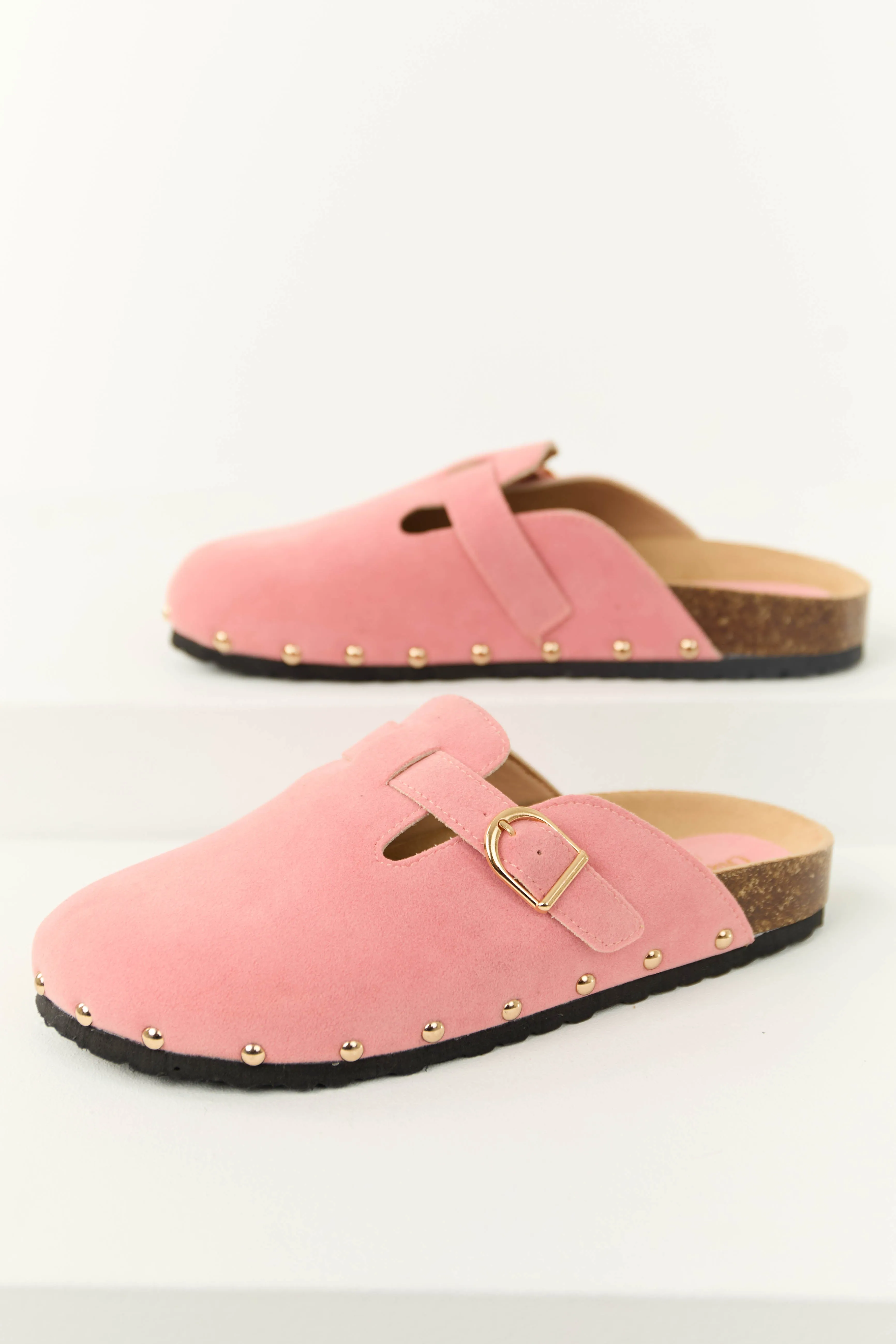 Punch Suede Studded Trim Clog Slip Ons