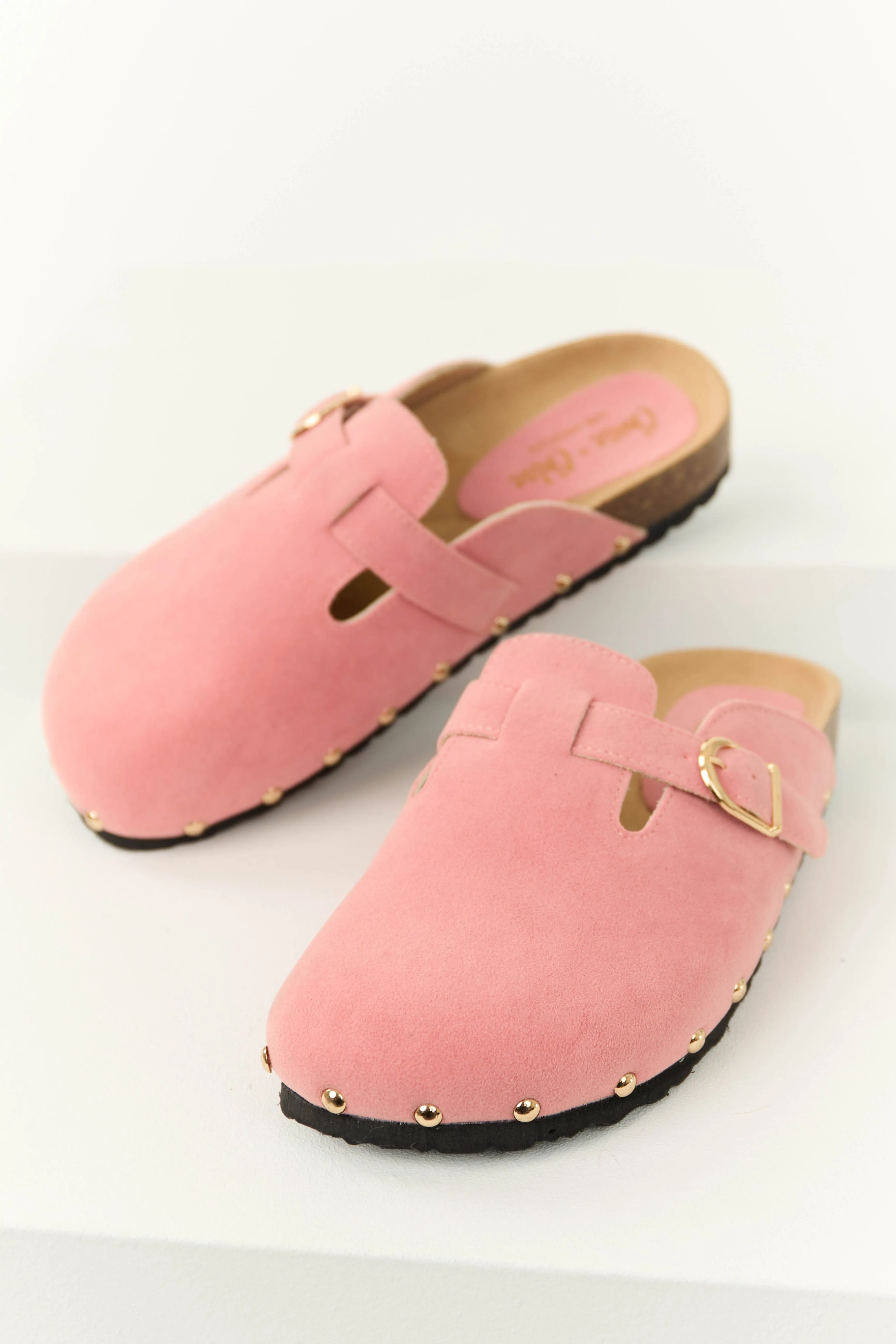 Punch Suede Studded Trim Clog Slip Ons