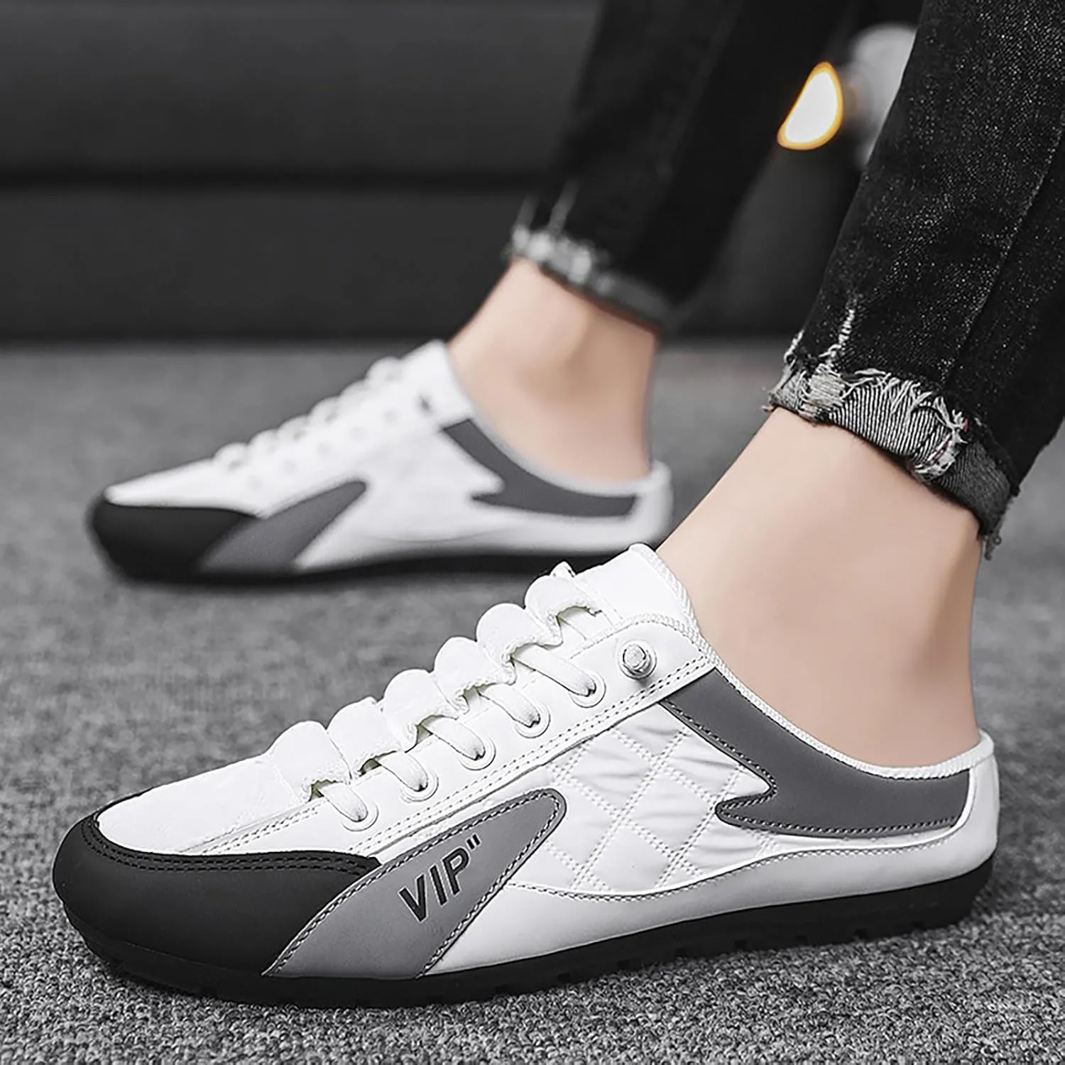 Slip on Walking Shoes for Men Casual Dressy Memory Foam Ultra Lightweight Breathable Fashion Sneakers Non Slip Arch Support Cushioning Training Gym Shoes Wide Width