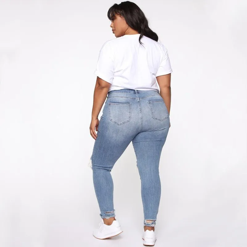 Womens Plus Size Denim Stretch Jeans