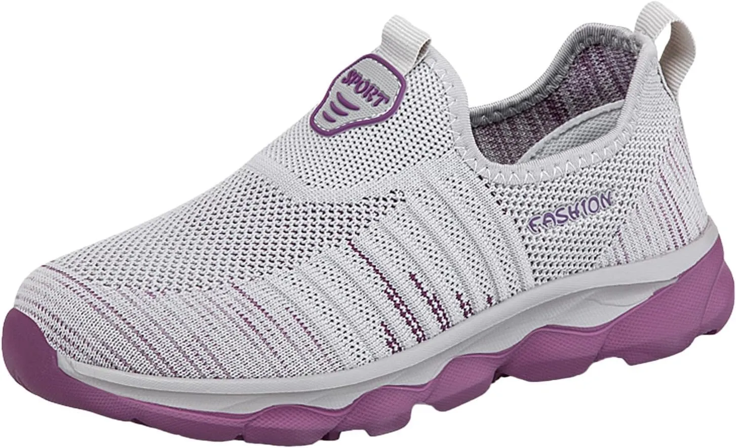 Womens Walking Shoes Slip on Non Slip Memory Foam Arch Support Running Shoes Breathable Mesh Sports Workout Tennis Shoes Fashion Lace Up Sneakers
